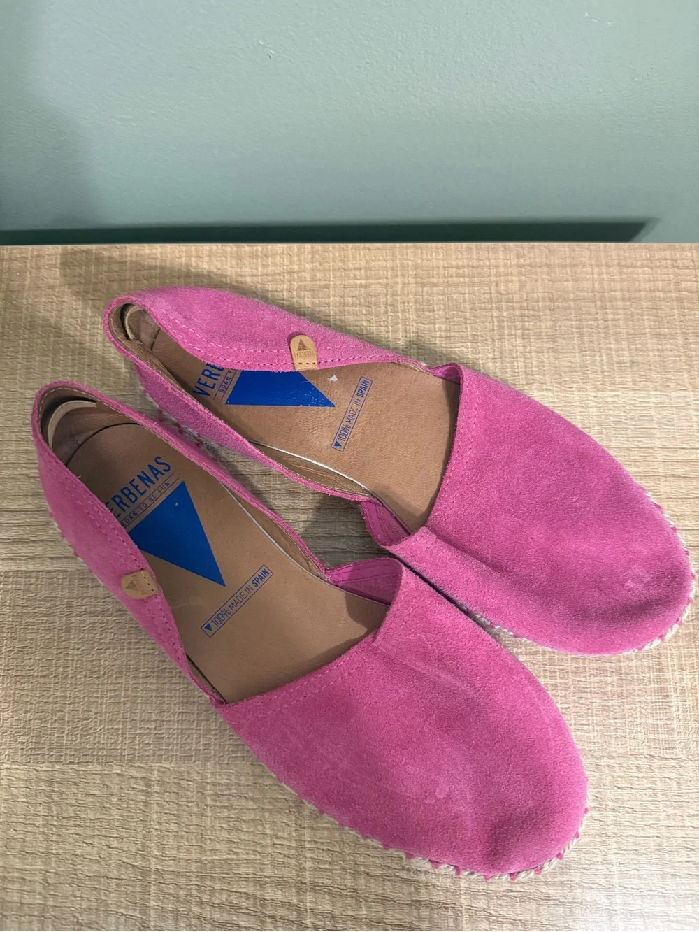 Verbenas Carmen Pink Suede Espadrilles in Size 38 / 7.5
